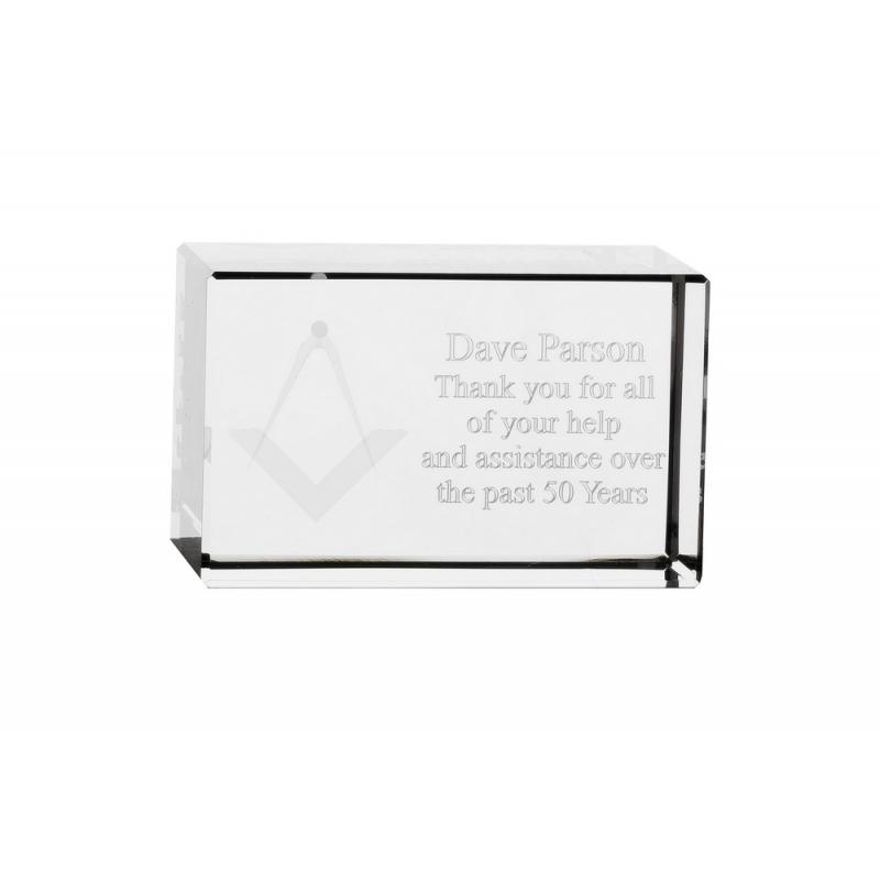 Image of Promotional 8cm x 5cm x 5cm Optical Crystal Rectangle