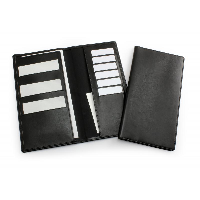 Image of Black Travel Wallet in Leather Look Belluno PU