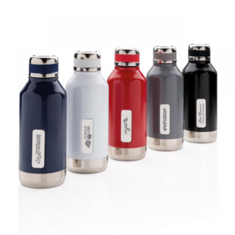 Image of Leak proof vacuum bottle with logo plate