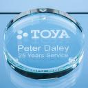 Image of Promotional 9cm x 18mm Clear Glass Round Paperweight
